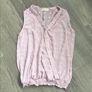 Solitaire | Light Pink Sleeveless Wrap-Style Dot-Textured Camisole Size Medium